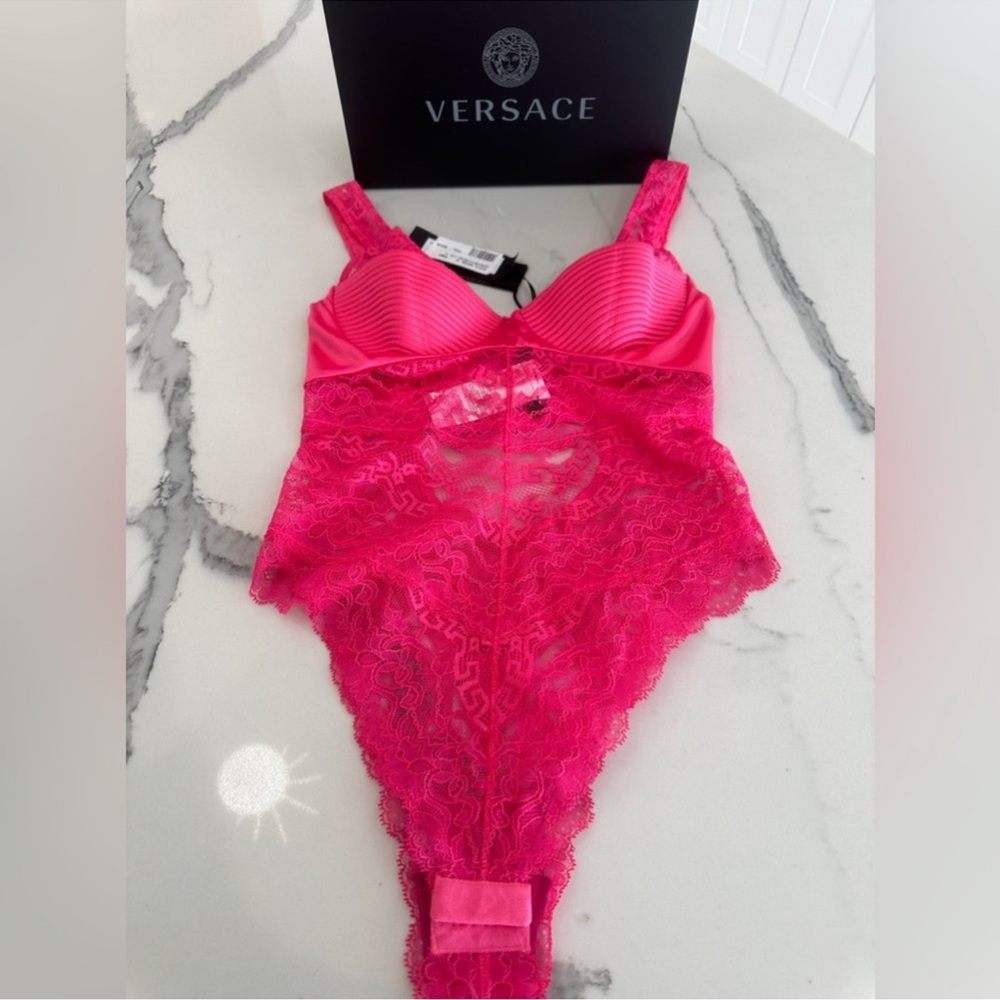 ‼️CLEARANCE SALE ‼️Versace Satin and Lace Bustier Bodysuit - Picture 6 of 11